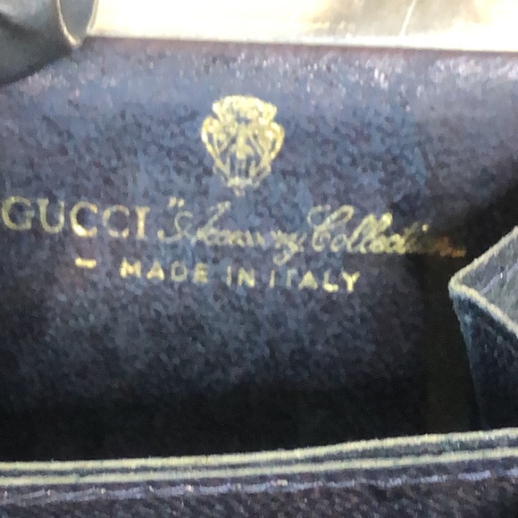 GUCCI GG Supreme Ophidia Sherry Line Double Compartment Navy Blue Coin Purse - Picture 6 of 15